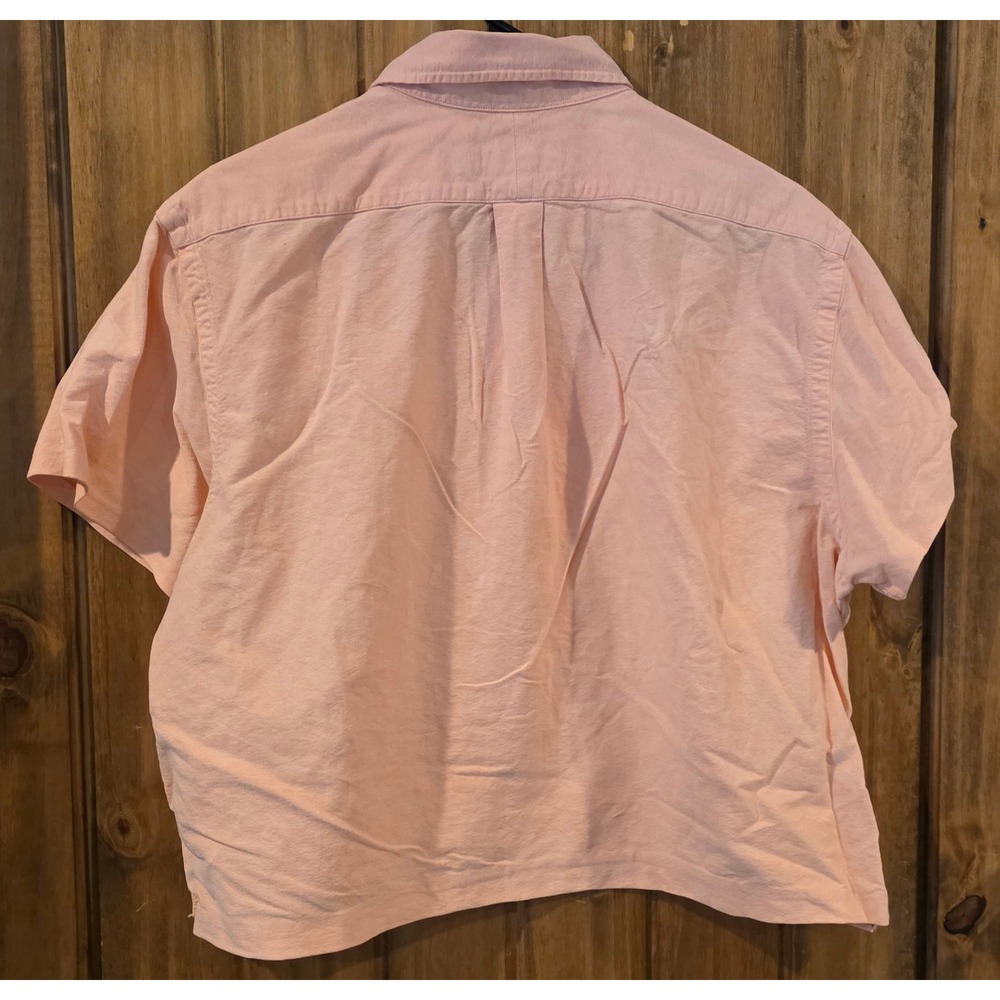 Ralph Lauren Button Down Shirt Womens L Pink Excellent Short Sleeve Oxford - Picture 5 of 5